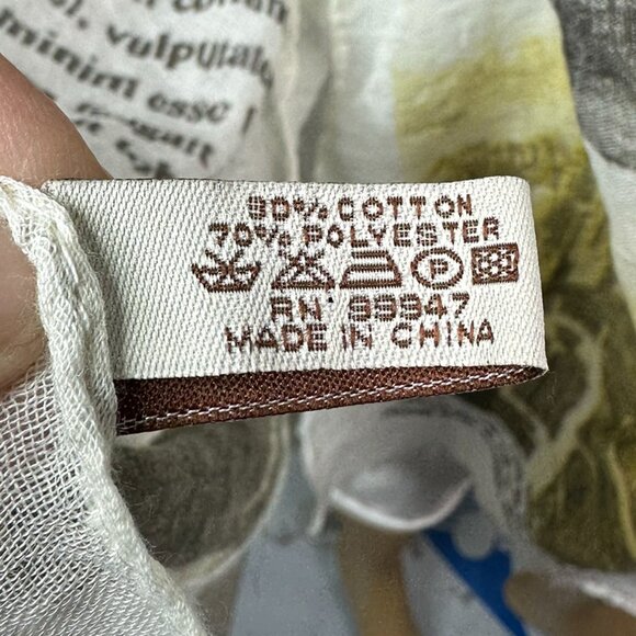 New Newsprint looking Gauze Shawl Vest Kimono Can also use as a Scarf NWOT - Picture 7 of 7